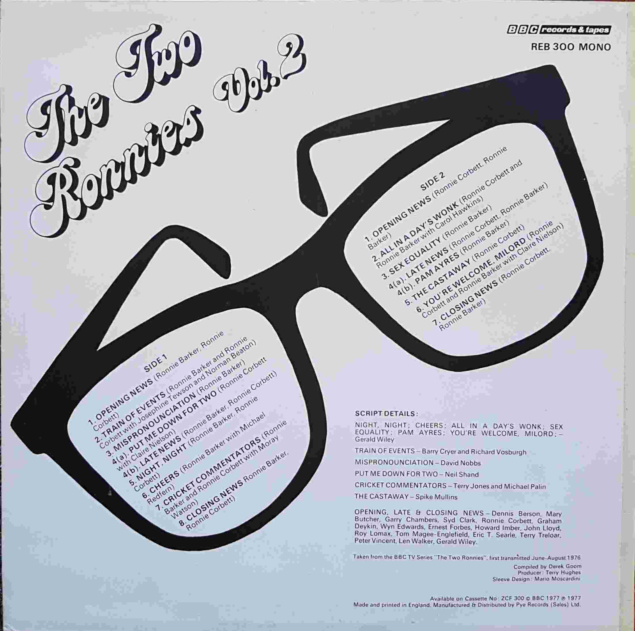 Picture of REB 300 The two Ronnies - Volume 2 by artist Various from the BBC records and Tapes library